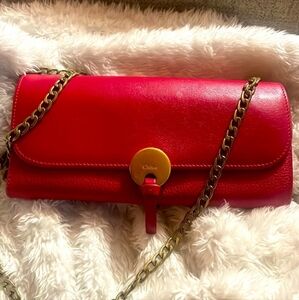 Chloe Hot Fushia pink long bifold wallet with gold tone hardware